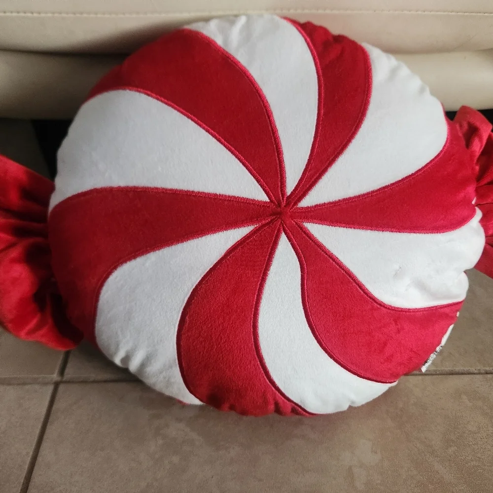 Target Candy Cane Pillow Christmas Decoration Red White Stripe Peppermint Candy